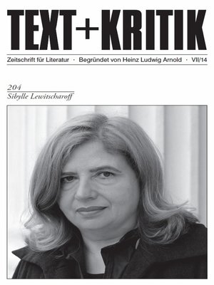 cover image of TEXT+KRITIK 204--Sibylle Lewitscharoff